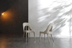 Set of Two Gray and Silver Faux Leather and Stainless Steel Dining Side Chairs