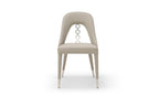 Set of Two Gray and Silver Faux Leather and Stainless Steel Dining Side Chairs
