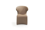 Light Brown Faux Leather Wing Back Dining Side Chair