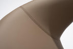 Light Brown Faux Leather Wing Back Dining Side Chair