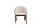 Taupe and Brown Boucle And Faux Leather Dining Arm Chair