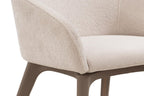 Taupe and Brown Boucle And Faux Leather Dining Arm Chair