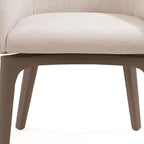 Taupe and Brown Boucle And Faux Leather Dining Arm Chair