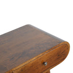 35" Chestnut Solid Wood Console Table With Two Drawers