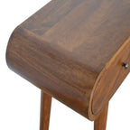 35" Chestnut Solid Wood Console Table With Two Drawers