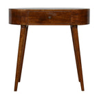 32" Chestnut Solid Wood Oval Console Table With Drawer