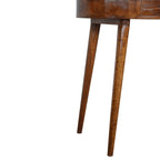 32" Chestnut Solid Wood Oval Console Table With Drawer