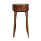 32" Chestnut Solid Wood Oval Console Table With Drawer