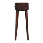 24" Chestnut Solid Wood Oval Console Table With Drawer