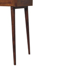 39" Chestnut Solid Wood Console Table With Shelf And Two Drawers
