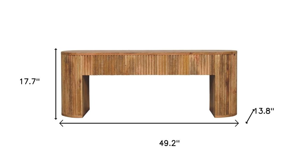 49" Oak Solid Wood Oval Frame Console Table