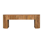 49" Oak Solid Wood Oval Frame Console Table