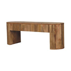 49" Oak Solid Wood Oval Frame Console Table