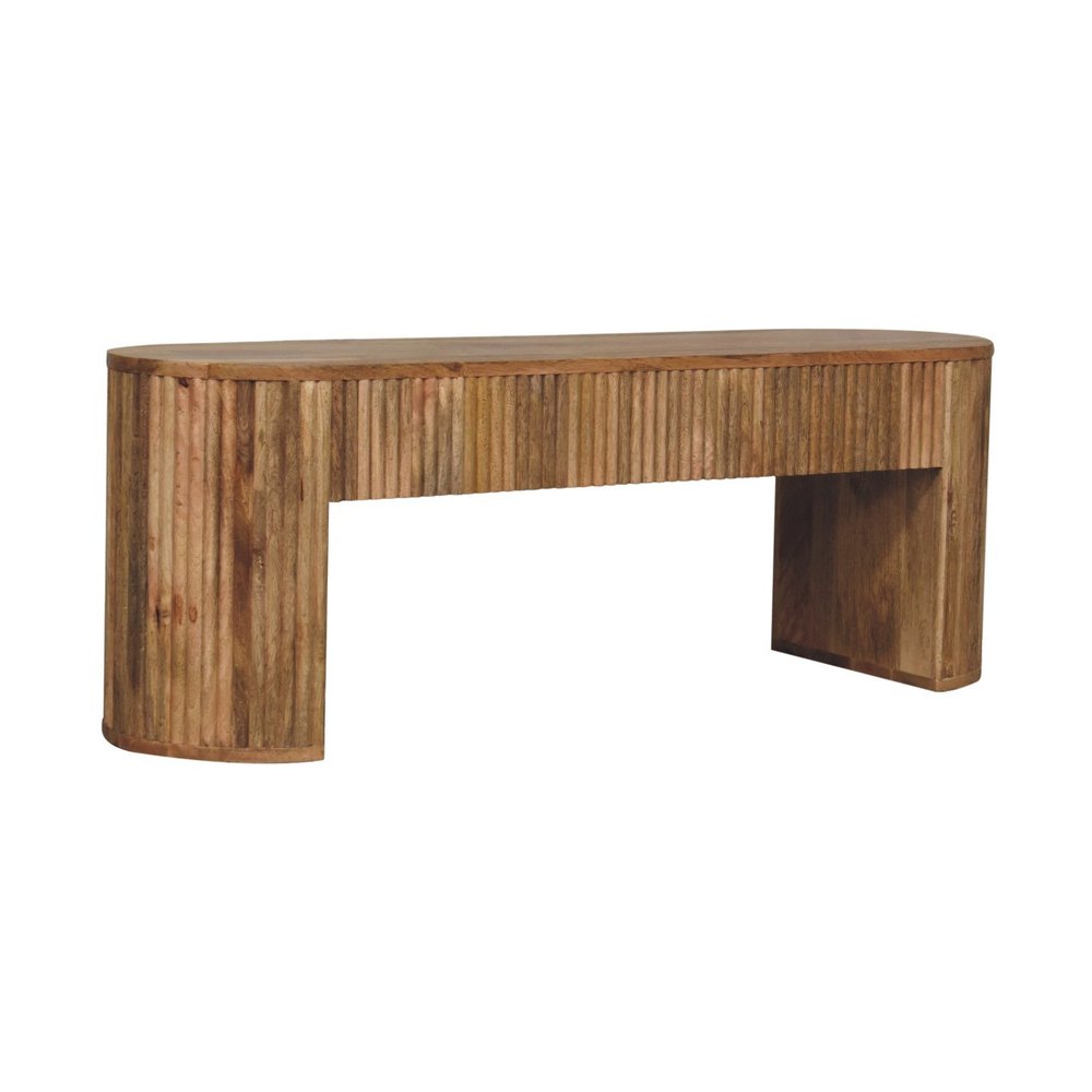 49" Oak Solid Wood Oval Frame Console Table
