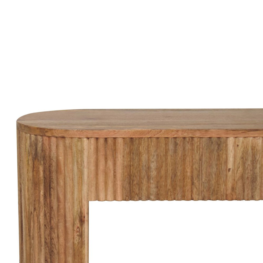 49" Oak Solid Wood Oval Frame Console Table