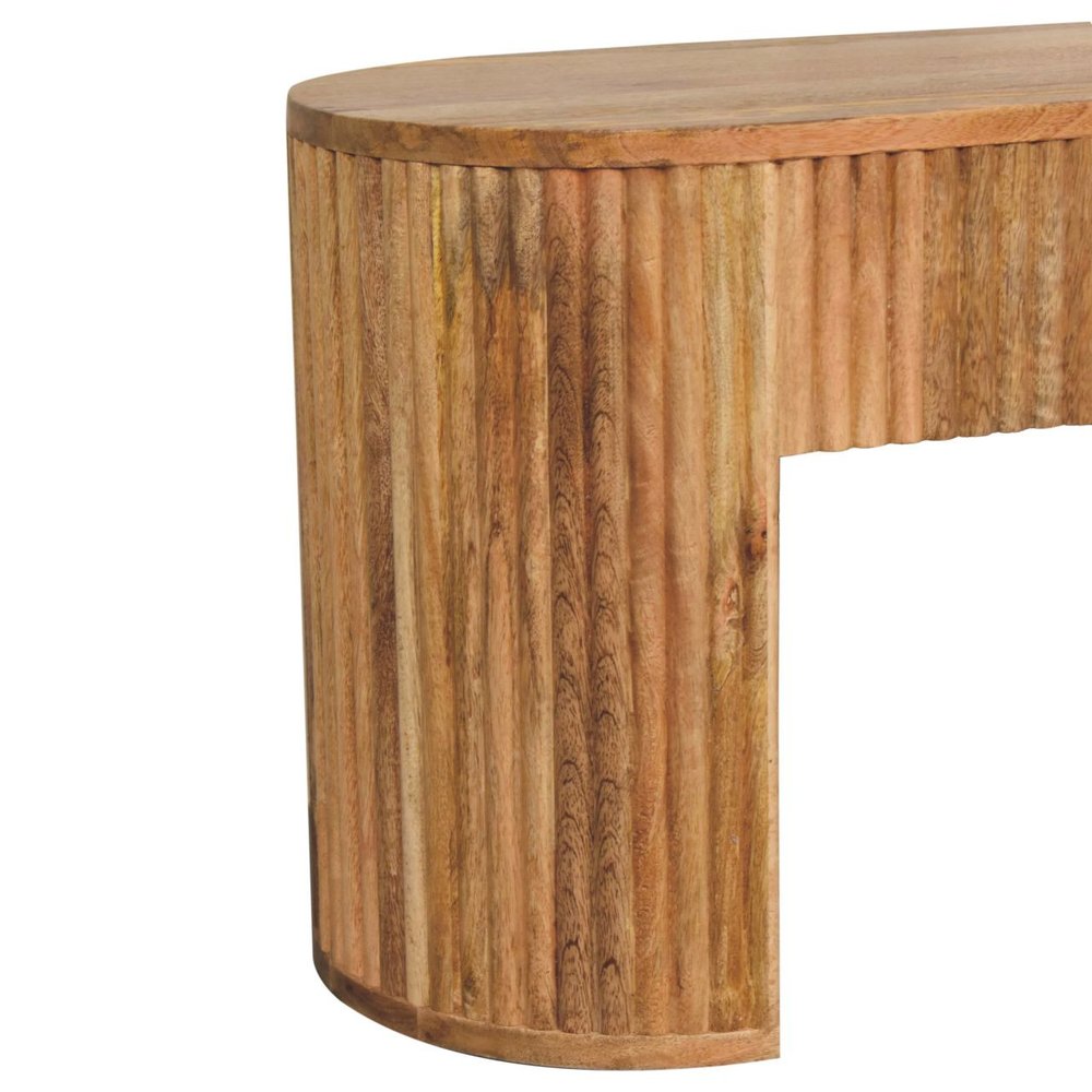 49" Oak Solid Wood Oval Frame Console Table