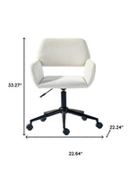 Beige and Black Adjustable Height Swivel Rolling Office Chair