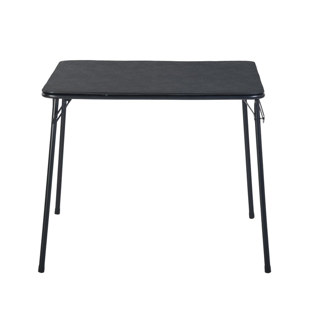 34" Black Wood and Metal Folding Square Card Table