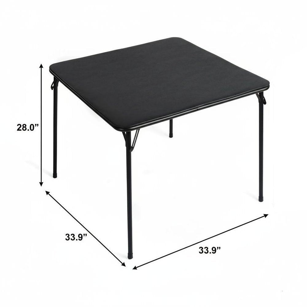34" Black Wood and Metal Folding Square Card Table