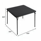 34" Black Wood and Metal Folding Square Card Table