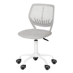 Gray and White Adjustable Height Swivel Rolling Office Chair