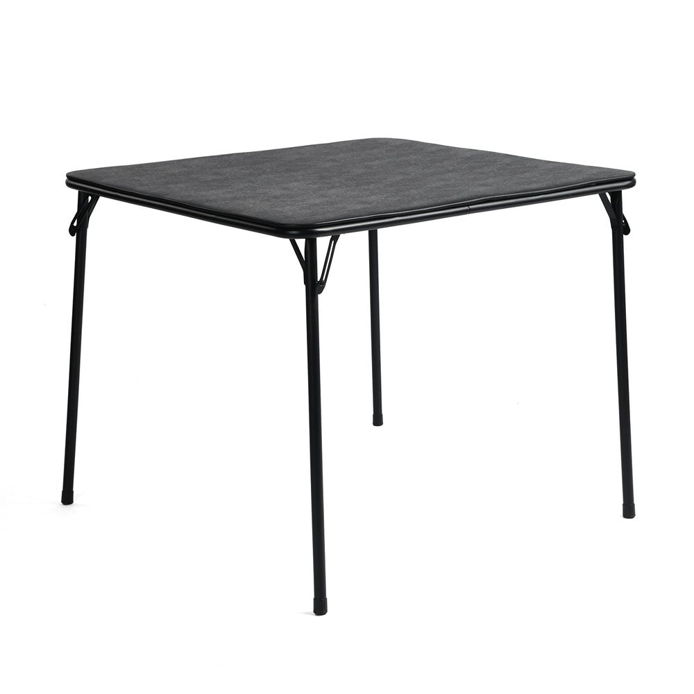 34" Black Wood and Iron Folding Square Card Table