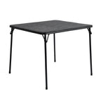 34" Black Wood and Iron Folding Square Card Table