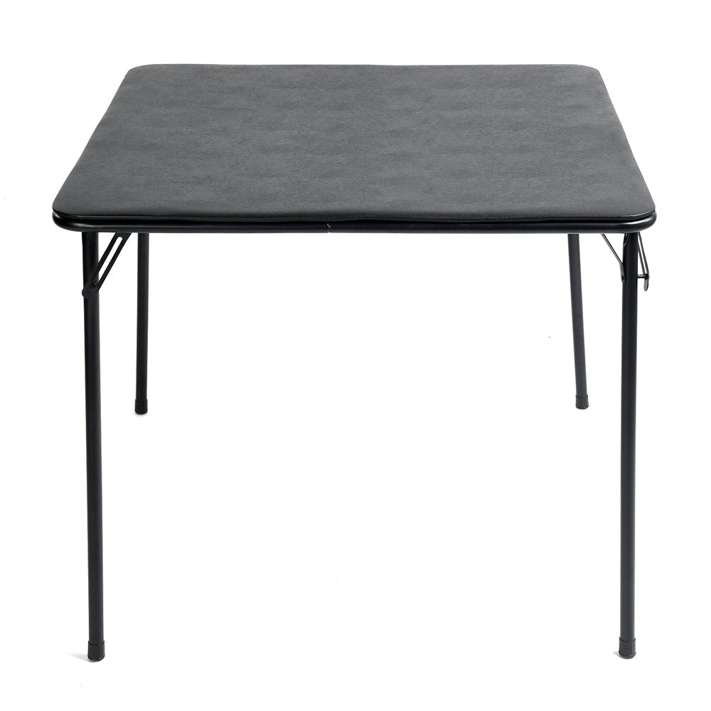 34" Black Wood and Iron Folding Square Card Table