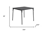 34" Black Wood and Iron Folding Square Card Table
