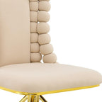 Set of Two Orange And Gold Velvet And Metal Dining Side Chairs