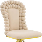 Set of Two Orange And Gold Velvet And Metal Dining Side Chairs