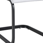Set of Four White And Silver Tufted Faux Leather And Metal Dining Side Chairs