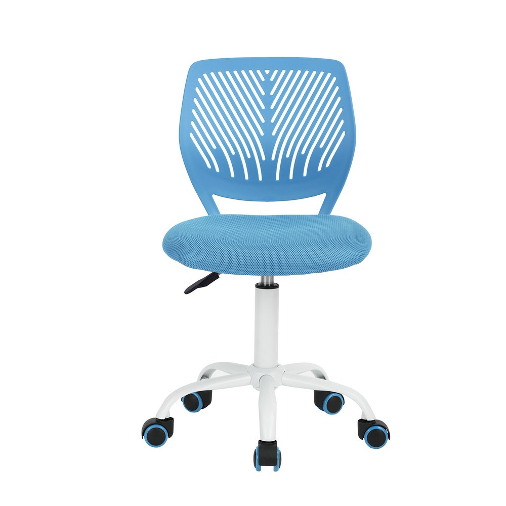 Pale Pink and White Adjustable Height Swivel Rolling Office Chair
