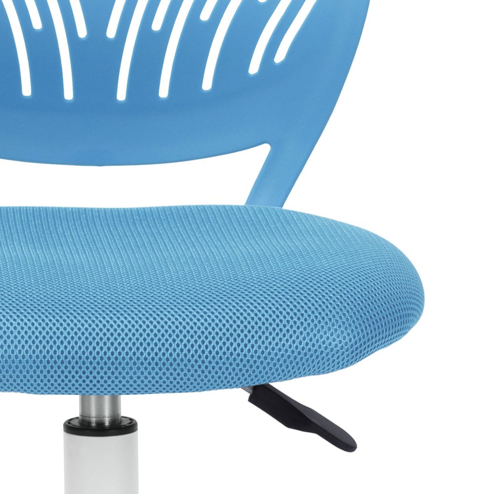 Pale Pink and White Adjustable Height Swivel Rolling Office Chair