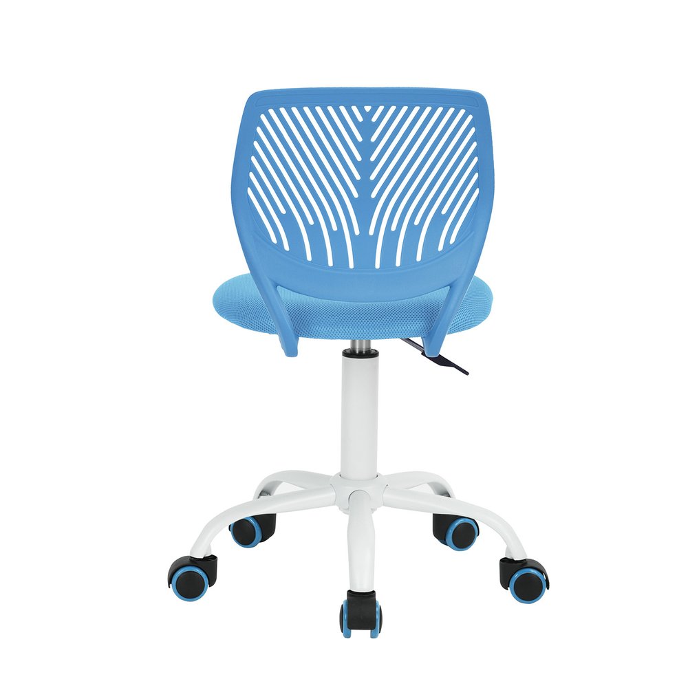 Pale Pink and White Adjustable Height Swivel Rolling Office Chair