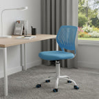 Pale Pink and White Adjustable Height Swivel Rolling Office Chair