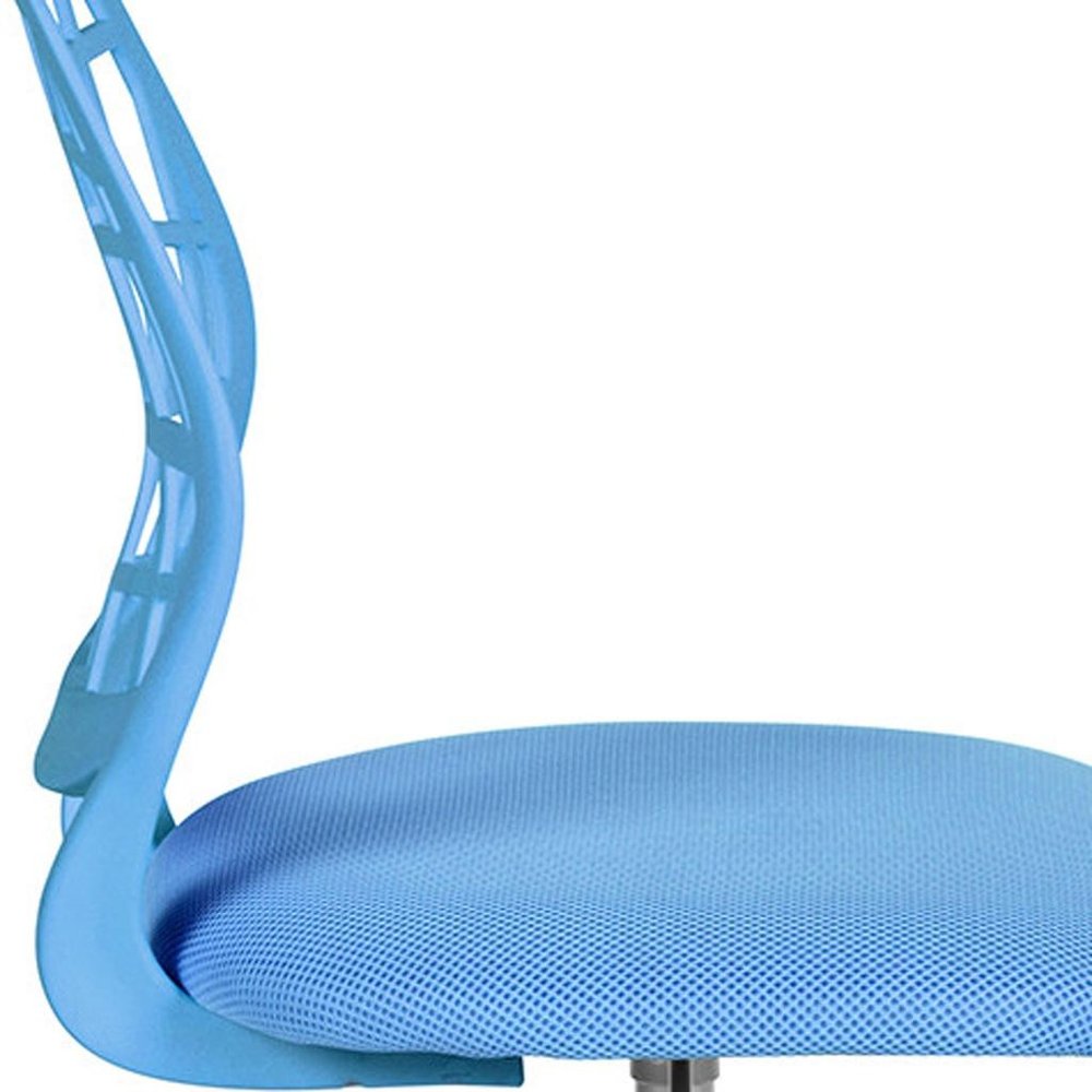 Pale Pink and White Adjustable Height Swivel Rolling Office Chair