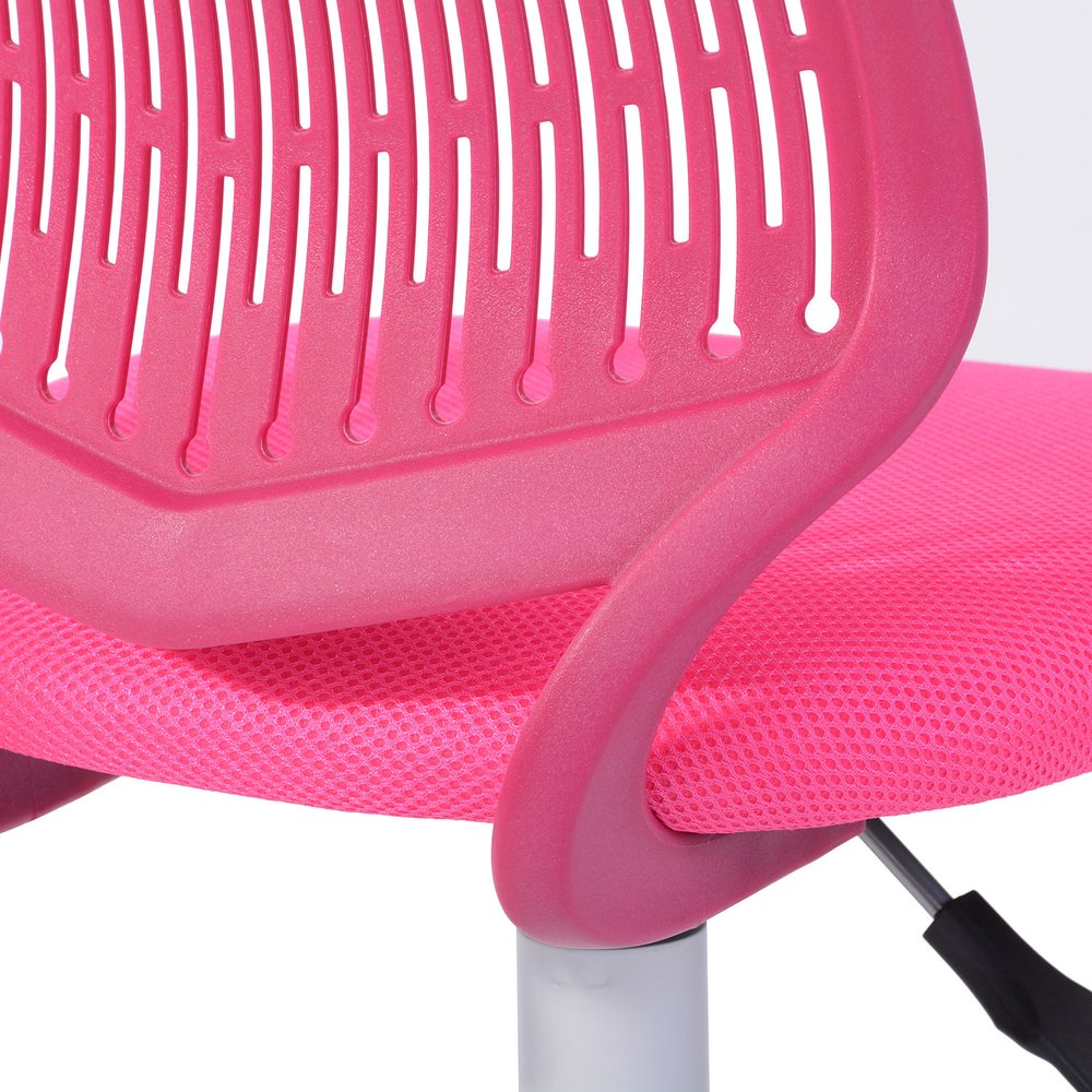 Fuchsia and White Adjustable Height Swivel Rolling Office Chair