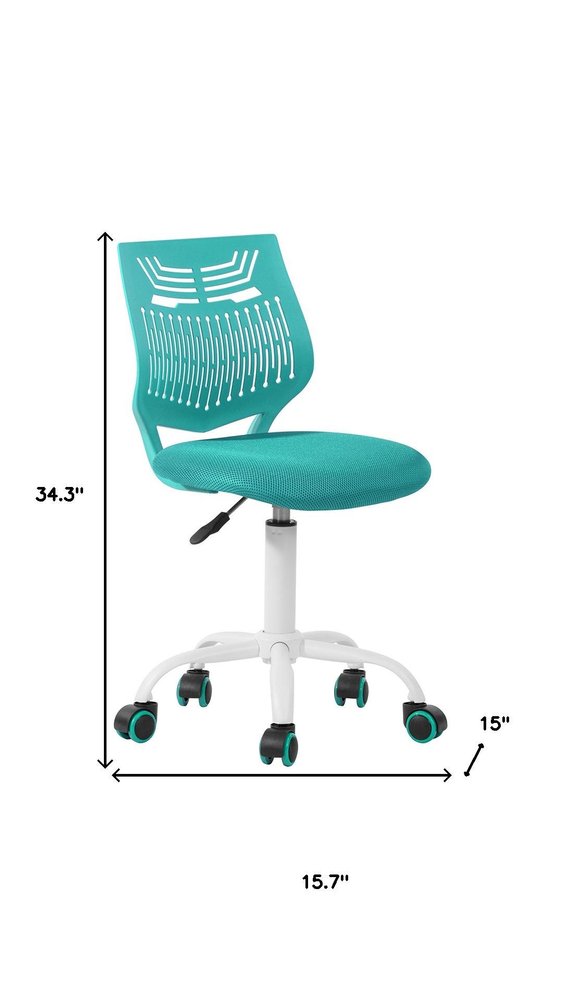 Fuchsia and White Adjustable Height Swivel Rolling Office Chair