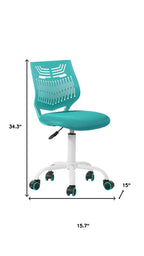 Fuchsia and White Adjustable Height Swivel Rolling Office Chair