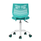Fuchsia and White Adjustable Height Swivel Rolling Office Chair