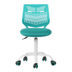 Fuchsia and White Adjustable Height Swivel Rolling Office Chair