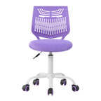Fuchsia and White Adjustable Height Swivel Rolling Office Chair