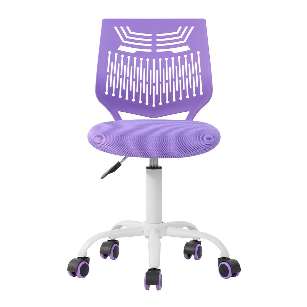 Fuchsia and White Adjustable Height Swivel Rolling Office Chair