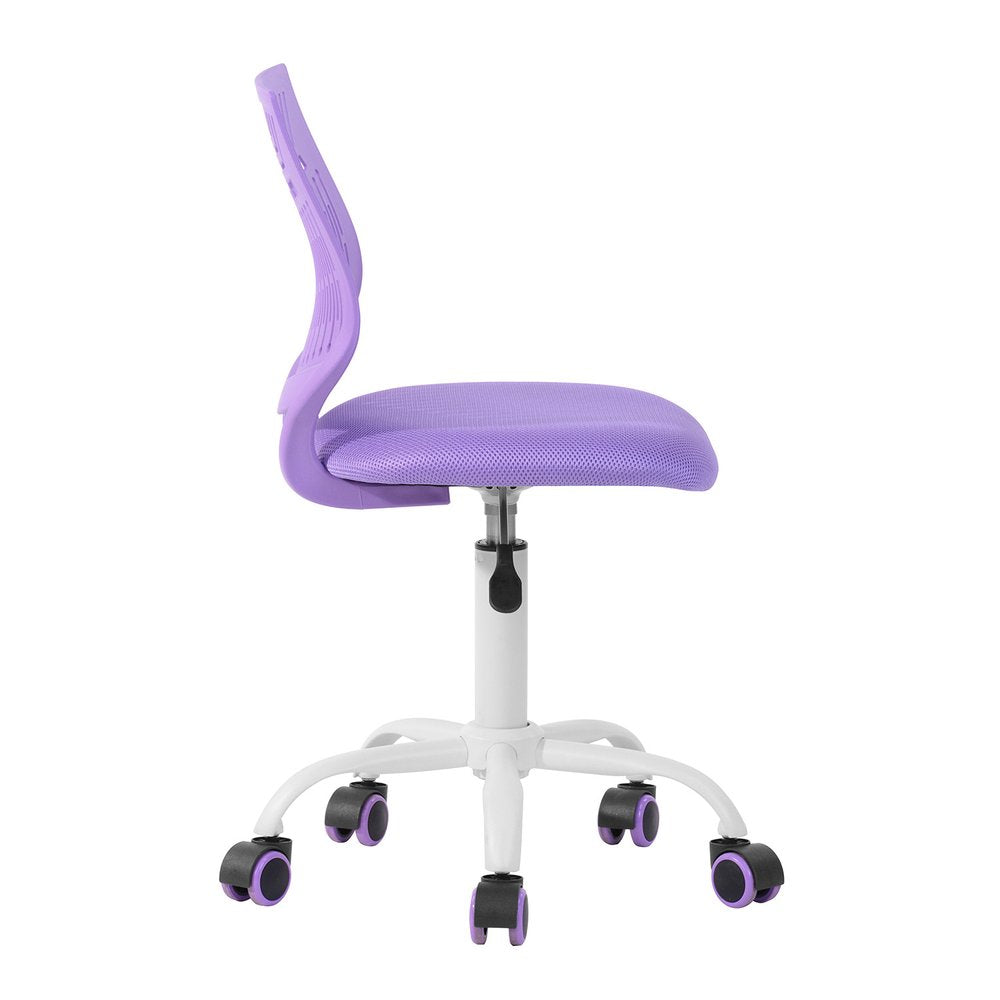 Fuchsia and White Adjustable Height Swivel Rolling Office Chair