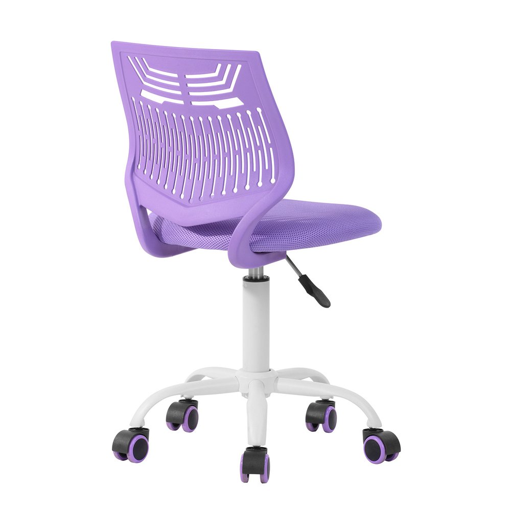 Fuchsia and White Adjustable Height Swivel Rolling Office Chair