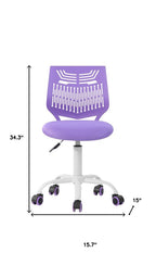 Fuchsia and White Adjustable Height Swivel Rolling Office Chair