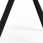 Set of Two Beige and Black Fabric and Steel Dining Arm Chairs