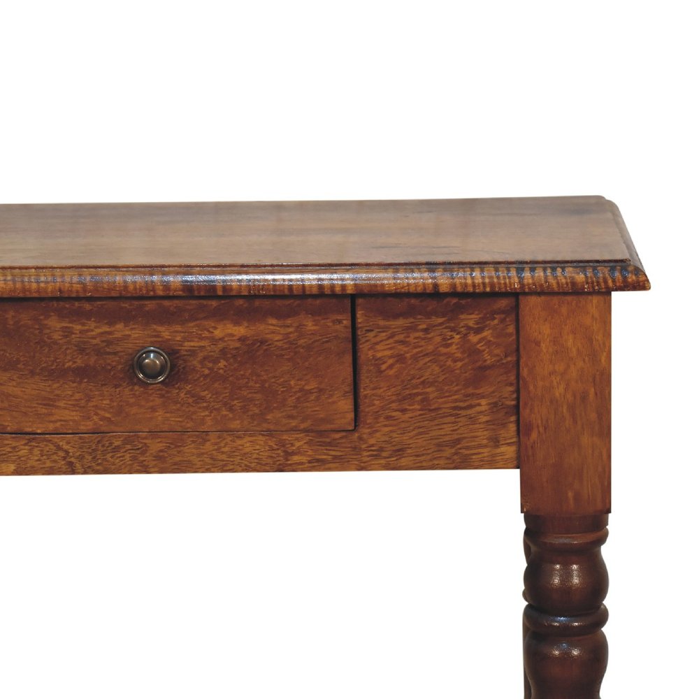 24" Brown Solid Wood Writing Desk