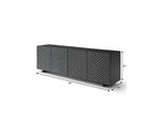 94" Dark Gray Wood Carved Geometric Sideboard With Four Doors